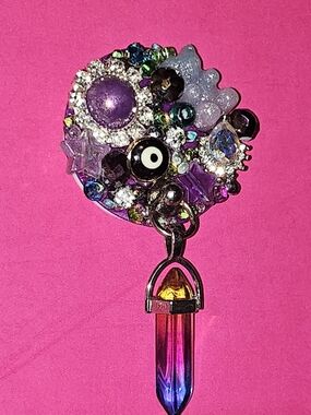 Multicolor Crystal Cluster Phone Grip